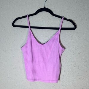 H&M Light Purple Ribbed Spaghetti Strap Tank Top size small